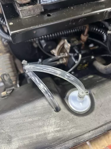 New fuel line and inline fuel filter fitted to Edge Panther pressure washer during service and repair.